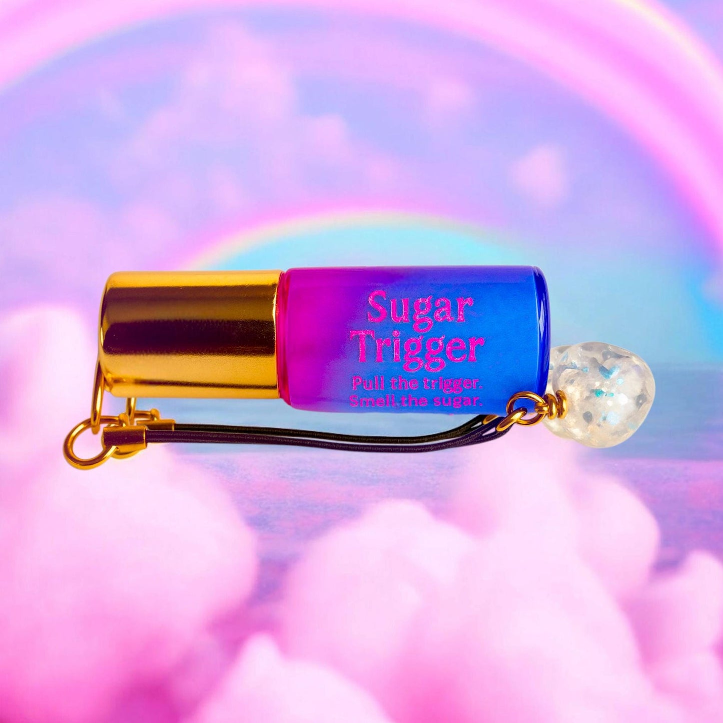 Sugar Trigger™ – Caramel Marshmallow Pink Pepper Perfume | 5mL Gradient Keychain Rollerball Perfume Oil | Sweet + Spicy by Solivara™