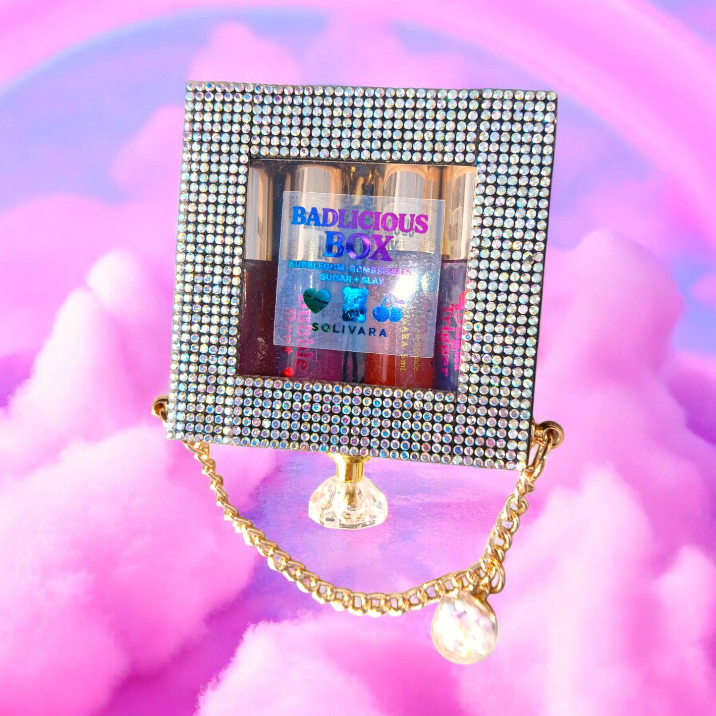 Badlicious Box™ – Candy Perfume Gift Set | 4 x 5mL Shimmer Rollerball Perfumes with Charm | Candycore Baddie Collection by Solivara™