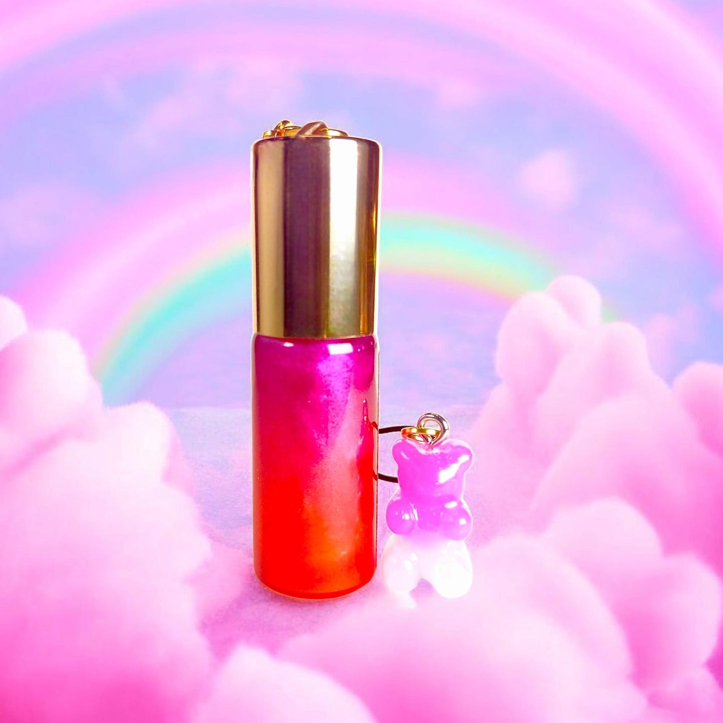 Gummy Glam™ – Blue Raspberry Cotton Candy Perfume | 5mL Gradient Keychain Rollerball Perfume Oil | Sweet Baddie Scent by Solivara™