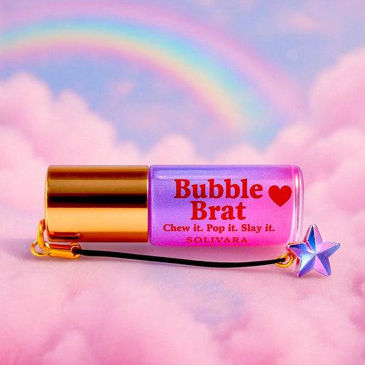 Bubble Brat™ – Bubblegum & Strawberry Marshmallow Perfume | 5mL Gradient Keychain Rollerball Perfume Oil | Candycore by Solivara™