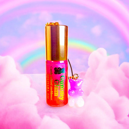 Gummy Glam™ – Blue Raspberry Cotton Candy Perfume | 5mL Gradient Keychain Rollerball Perfume Oil | Sweet Baddie Scent by Solivara™