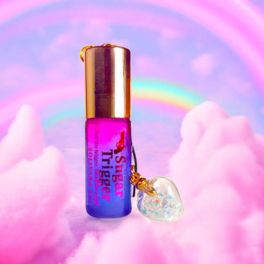 Sugar Trigger™ – Caramel Marshmallow Pink Pepper Perfume | 5mL Gradient Keychain Rollerball Perfume Oil | Sweet + Spicy by Solivara™